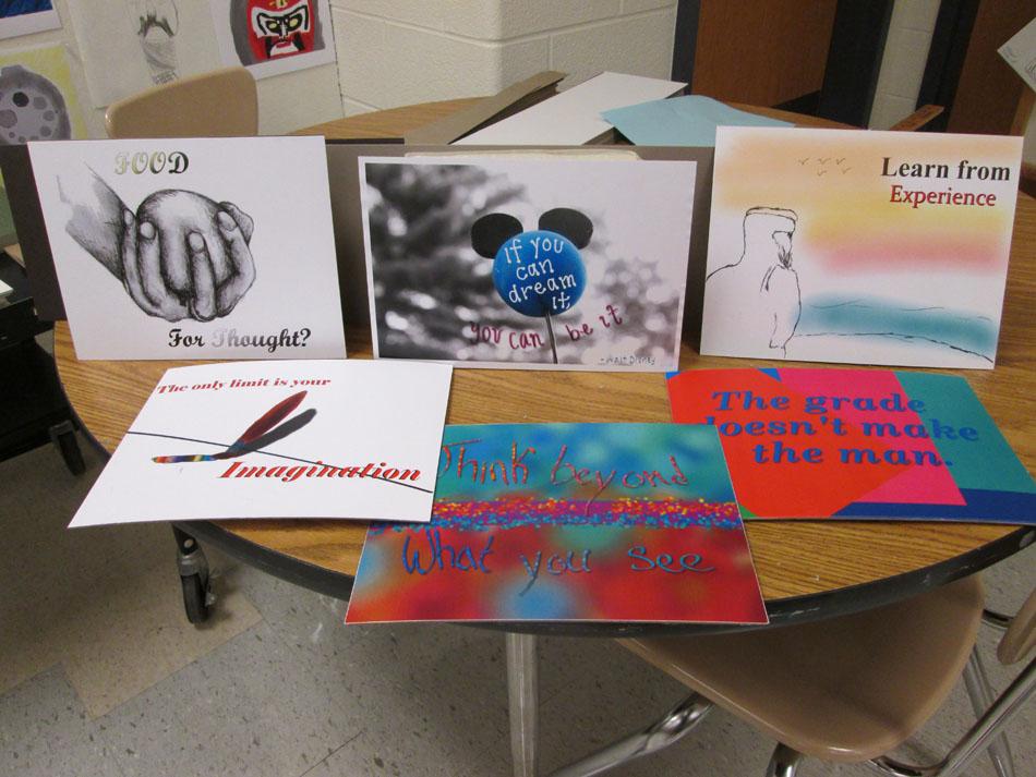 Digital Art 1 students designed these pictures to be displayed in the hallways around Springbrook.