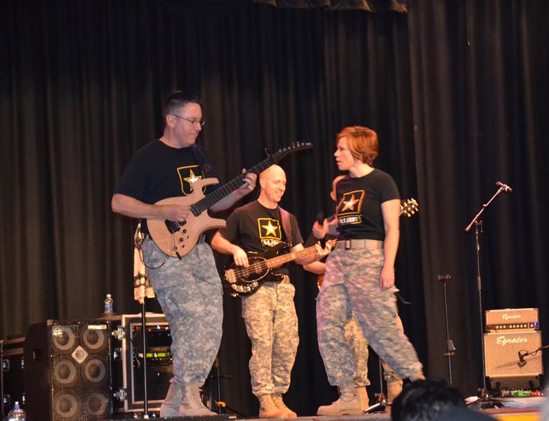 Army rock band performs at the Brook