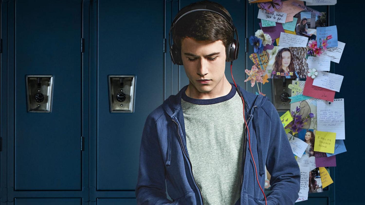 Dylan Minnette, who plays Clay, in 13 Reasons Why, listens to the recording tapes of his close friend Hannah Baker that committed suicide.