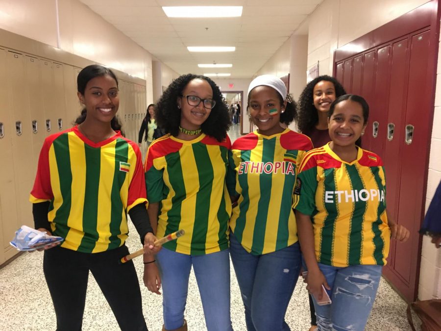 Springbrook students showing their Ethiopian pride during Spirit Week 2017.