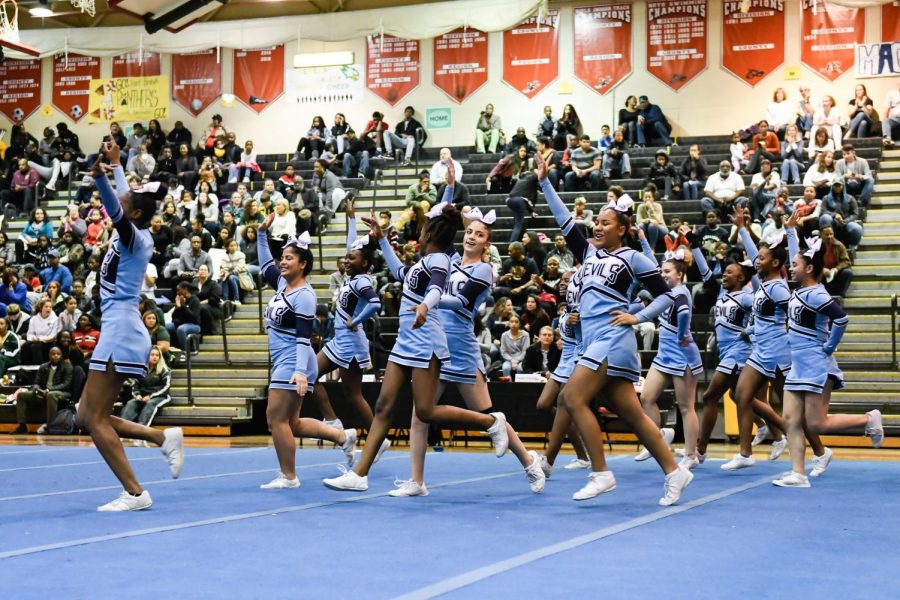 Varsity Cheer team competes in an annual competition at MBHS.