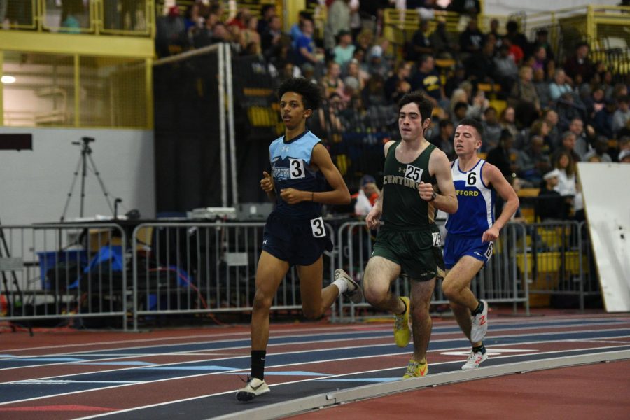 Surafel Mengist competes at an indoor track meet. 