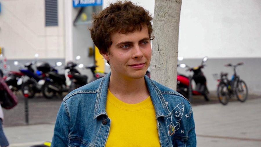 Adrian Paxmann looking on during an August climate strike in western Germany. 