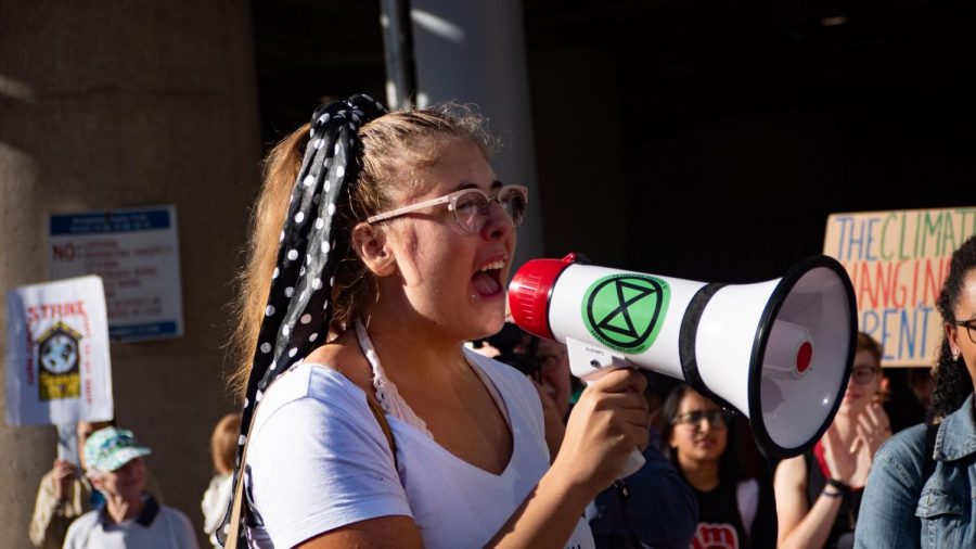 Madeline Graham speaking at a climate rally in Silver Spring, Maryland in September of 2019. 